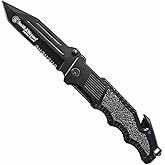 Smith &amp; Wesson Border Guard SWBG6TS 10.1in S.S. Folding Knife with 4.2in Serrated Tanto Blade and G-10 Handle for Outdoor