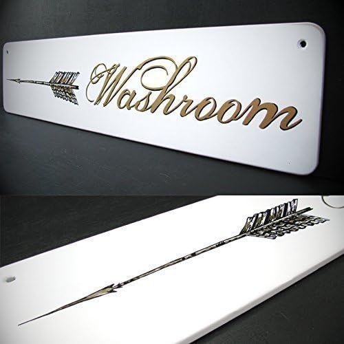 Washroom Sign, 6x24, Directional Sign - Wedding Sign, Business Sign by Knotooshabby