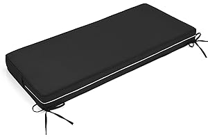 Focuprodu Bench Cushions.Double Piping Bench Cushions for Indoor/Outdoor Furniture,36x14 inchs Outdoor Bench Cushions for Courtyards, Terraces, Swing Cenches (36x14x2.5, Night Black)