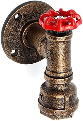 Vintage Wall Sconce Pipe Lamp, HESSION Industrial Rustic Steampunk Wall Lamp Loft Antique Edison Style Decor Lighting Fixture Copper