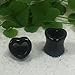 BodyJ4You 4PC Ear Plugs Heart Tunnels Glossy Black White Acrylic 2G Double Flare Expanders