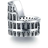 925 Sterling Silver Roman Colosseum & Taj Mahal Building Art Charm for Pandora Charm Bracelet