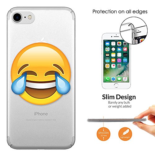 c00854 – Cool Funny Crying Laughter Smiley Emoji Design iphone 7 Plus 5.5″ CASE Ultra Slim Light Plastic 0.3MM All Edges Protection Case Cover-Clear
