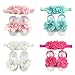 ALLYDREW Baby Girl Barefoot Flower Sandals & Headbands Set Chiffon Flower Baby Sandals - Princess (set of 4),One Size