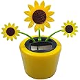 Solar Dancing Flower Sunflower Solar Powered Dancing Toys Car Swinging Toy Sun Powered Windowsill Decoration Holiday Car Dashboard Office Home Desk Decor