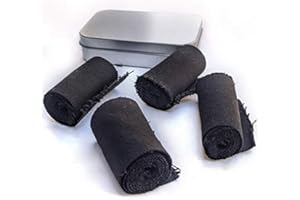 Kaeser Wilderness Supply Charcloth Char Cloth Fire Starter Hand Made in USA Camping Hiking Bushcraft 4 Rolls