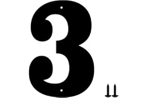 SANSHAOYE 3 Inch House Numbers and Metal Letters for Outdoor Signs – Coated Address Letters for Garden, Door, and Mailbox Decoration, House Letters for Outside with Easy Installation Nail Kit (Number 3)