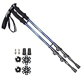 LotFancy Trekking Poles - Ultralight Walking Hiking Sticks for Women Men, Extra Rubber Tips Baskets Included (1 Pair)