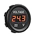 MICTUNING J0001L DC 12V LED Display Voltmeter Waterproof for Boat Marine Vehicle Motorcycle Truck ATV UTV Car Camper Caravan Red Digital Round Panel