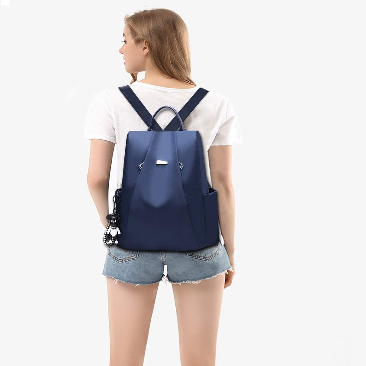 NICOLE & DORIS Fashion Women Backpack Casual Ladies Rucksack Shoulder Handbags School Bag Oxford Cloth Anti-theft Design Dark blue - Image 3