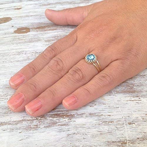 Aquamarine Ring March Birthstone Gold Aquamarine Jewelry Ring