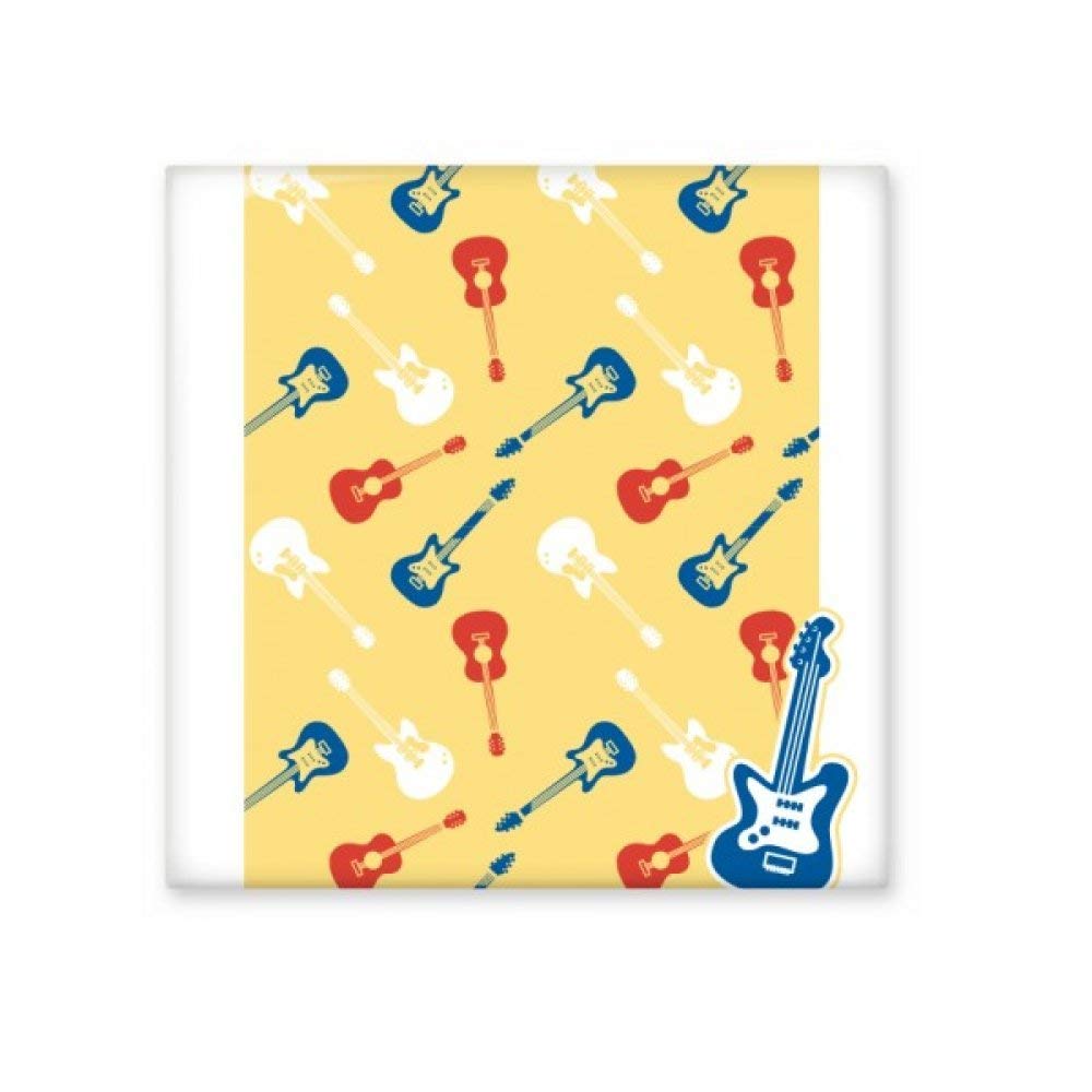 DIYthinker Yellow Guitar Music Pattern Illustrate Ceramic Bisque Tiles
