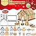 18 PCS 3D Christmas House Cookie Cutter Set, Gingerbread House Cutters Kit, Festive Xmas Stainless Steel Biscuit Cutter Set, Including Christmas Tree, Snowman, Reindeer, Sled Shapes, Gift Box Package