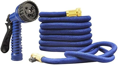 Garden Hose, FociPow Water Hose with Double Latex Core Solid Brass Fittings, Extra Strength Fabric Flexible Expanding Hose