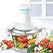 Food Chopper - Elechomes 1.8 L Glass Bowl Food Processor with 4 Titanium Coated S-blades, 2 Speeds Option with 300 W Powerful Motor