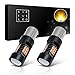 SiriusLED Extremely Bright 35W 2835 Chipset 21 SMD LED Bulbs with Projector for Car Turn Signals Daytime Running DRL Brake Tail Lights Dual Brightness 1157 2057 2357 7528 BAY15D P21/5W Amber Yellow