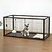 Richell Expandable Pet Crate with Floor Tray, Small, Dark Brown
