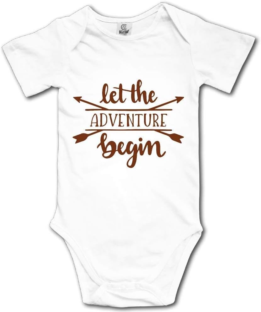 Let New Adventure Begin Newborn Infant Baby Short Sleeve Bodysuit Romper