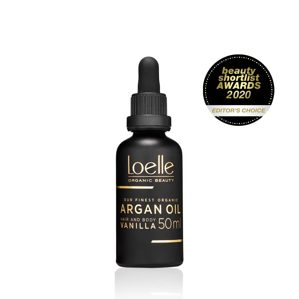 Loelle - Scented Argan Oil with Vanilla Extract - Anti-Wrinkle Oils for Hands, Face, Hair & Beard - Organic, Fragrant Body Oil with Vitamin E - Hand-Picked in Morocco (50ml)