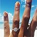 Tripmark Exquisite Ring 925 Sterling Silver Round White Sapphire Accross Diamond Jewelry Anniversary Proposal Gift Party Bridal Engagement Wedding Band Rings for Bride Women (7)