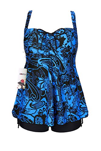 Plus Size Swimsuits for Women Two Piece Tankini Floral Print