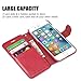 TUCCH iPhone 7 Case, Leather Wallet Phone Case [Card Slot] [Flip] [Wallet] [Stand] [Wrist Strap] Carry-All Case Compatible with iPhone 7 (4.7 Inch), Red