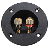 PIXNOR DIY Home Car Stereo 2-Way Speaker Box Terminal Binding Post Round Screw Cup Connector Subwoofer Plug (Black)