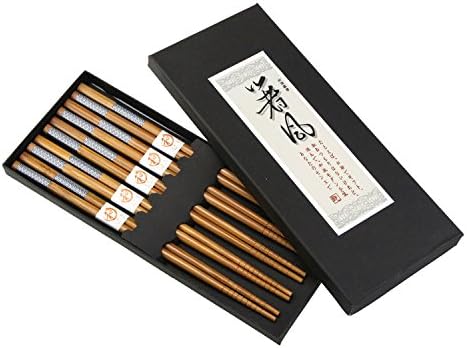 Chopsticks 8.8 inches long lightweight wooden chopstick set, 10 pairs Gift Set, Japanese Style, Anti Slip (S