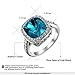 Yoursfs Evening Jewelry Rings for Women Blue Crystal Wedding Jewelry Rings for Bridal 18K White Gold Plated Lady Cocktail Rings Jewelry Gifts