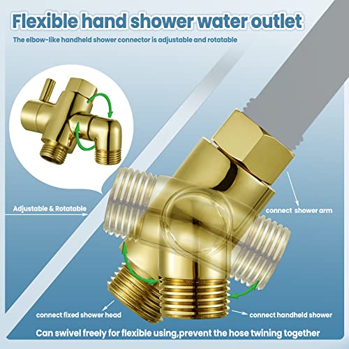 Brass Shower Diverter Valve For Handheld Shower Head And Fixed Spray ...