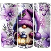 Products Innovations Personalized Purple Christmas Gnome Tumbler 20 oz Stainless Steel Tumbler with Lid and Straw Cup Mug