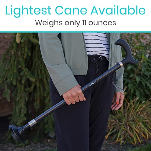 Vive Carbon Fiber Walking Cane with Quad Base Lightweight Stick for