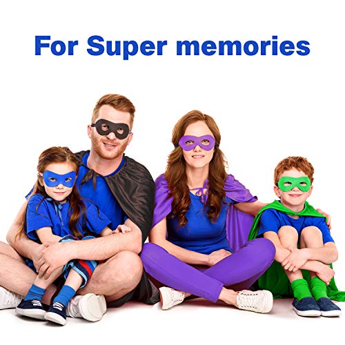STOIE'S Family Superhero Capes and Masks, 8-Piece Set - Dress-Up Group Costume Kit for Parents and Kids - Party Supplies - Durable, Materials