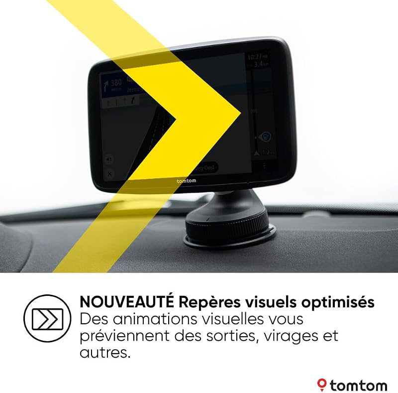 GPS GO Superior (Ecran 7 Pouces, Info Trafic, Alertes de Zones de Danger, Cartes Monde, Mise à Jour Rapide Via WiFi, Prix du Carburant, Fixation Magnétique Alimentée) - Nouveau Logiciel