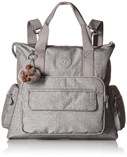 Kipling alvy metallic convertible backpack, silver glim…