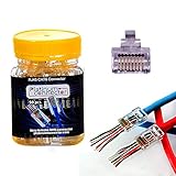 Platinum Connector cable connector RJ45 8P8C CAT6 - End pass through Ethernet one-Piece High Performance modular plug (50 Pieces)