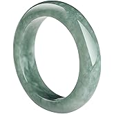 BJIMIDTI Natural Light Green Jade Ring(Size:3-13), A Grade Green Slim Jade Rings for Women 100% Real Stone Jade Band Ring Simple Gemstone Ring Jewelry Gift