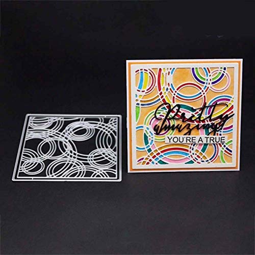 AkoMatial Cutting Dies,Circle Background Embossing Cutting Dies Tool Stencil Template Mold Card Making Scrapbook Album Paper Card Craft,Metal - Thumbnail 5