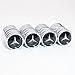 US85 Mercedes Benz Logo Emblem Auto Car Wheel Tire Air Valve Caps Stem Cover Accessories Decoration Birthday Gift (Silver Chrome)