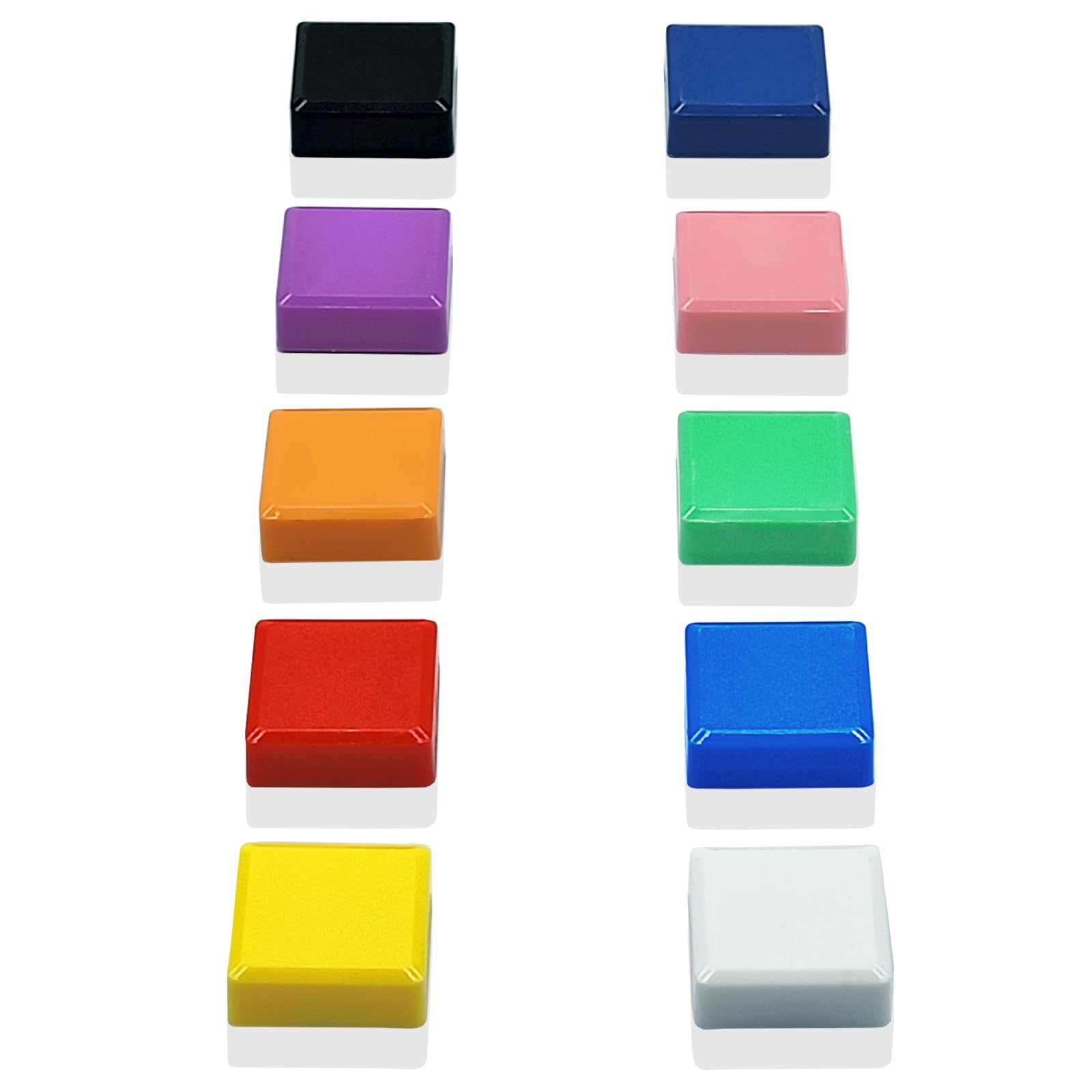 PYJLBX Strong Fridge Magnets, Colourful Mini Square Magnets for Whiteboard, Notice Board, Crafts,Office,School,Classroom - Heavy Duty Small Magnets for Refrigerator & DIY Projects (10 Pack 10 Colours)