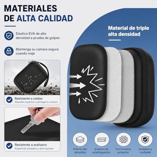 Funda para Cámara Digital,para Canon G7x Mark Iii/Ii/Sx740/Kodak Pixpro FZ/Sony DSCW800,Impermeable y rígido para Camara Fotografica, Bolsillo de Malla para Cables,Protectora portátil