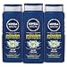 NIVEA Men Power Refresh Body 3-in-1 Wash - Face, Body, Hair with Citrus Scent - 16.9 fl. oz. Bottle (Pack of 3)