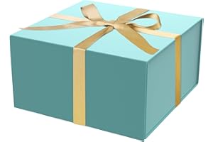 HAVREPAC Gift Box with Lid 8x8x4 Inch, Magnetic Gift Box with Ribbon for Presents,Bridesmaid Gifts Box,Birthday Gift box,Luxury for Gift Packaging, Magnetic Closure Lid Gift Box for Wrapping Gifts(Sky Blue)