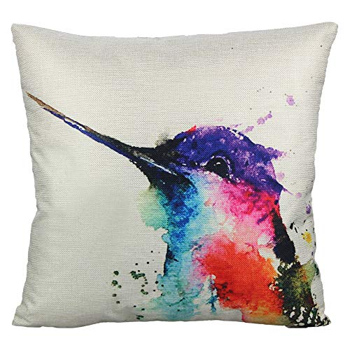 VAKADO Birds Outdoor Throw Pillow Covers Watercolor Painting Floral