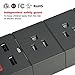 HAUSBELL Type C 3in1 Power Strip, Surge Protector 8-Outlet 1750W Surge Protector Power Strip 6A with 2Type C and 2USB Ports, Compatible iphone XS,UL and ETL Listed (Black)