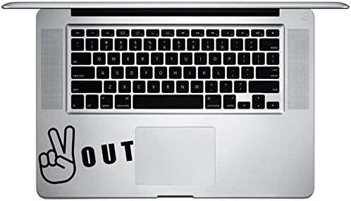 Peace Out Hand Sign Vinyl Sticker Laptop Keyboard Inside Corner iPhone Cell Decal (3.5" Wide)