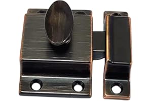 QCAA Traditional Large Oval Turn Cabinet Latch, Solid Brass, 2", for Cupboard & Other Furniture, Venetian Classical ORB (Oil-Rubbed Bronze), 1 Pack, Made in Taiwan