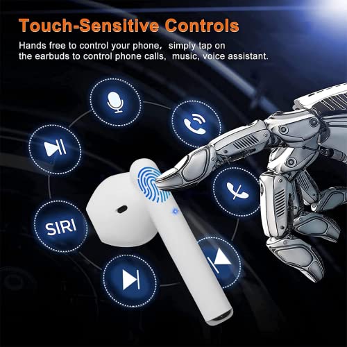 Écouteurs Bluetooth 5.0, Casque sans Fil,Écouteurs sans Fil, Microphone intégré et étui de Chargement, réduction de Bruit stéréo 3D HD pour Casques Apple Airpods/Android/iPhone