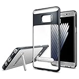 Galaxy Note 7 Case, Spigen Metal Kickstand [Metal Slate] Clear TPU / PC Frame Slim Dual Layer Premium Case