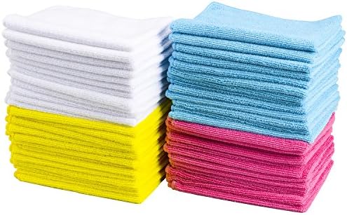 XLY Ultra Soft Microfiber Cleaning Cloths for Everyday Use, 12"x12", 50 Pack for Kitchen
